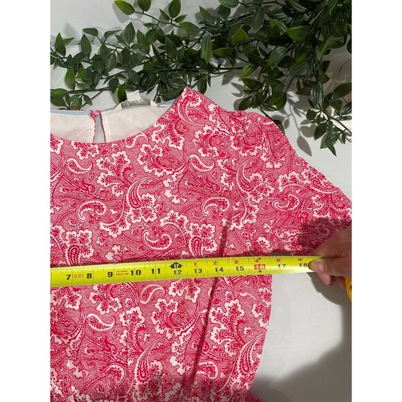 Boden US 6R Red & White Paisley Long Sleeve Dress 100% Viscose Shell - Picture 12 of 16